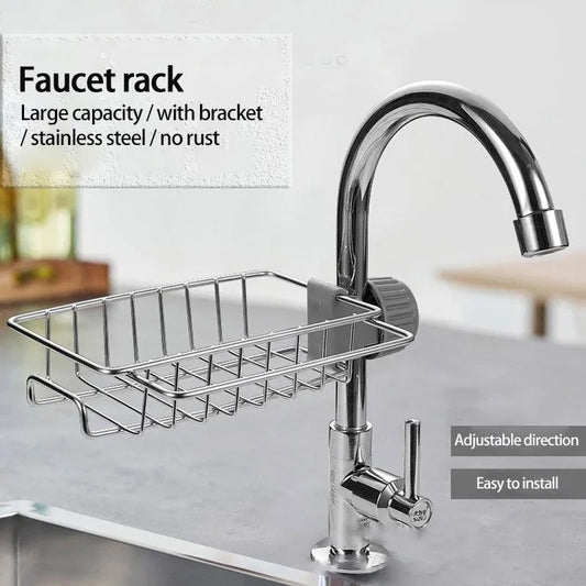 Premium Adjustable Stainless Steel Kitchen Sink Organizer