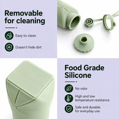 Space-Saving Silicone Water Bottle for Travel & Gym