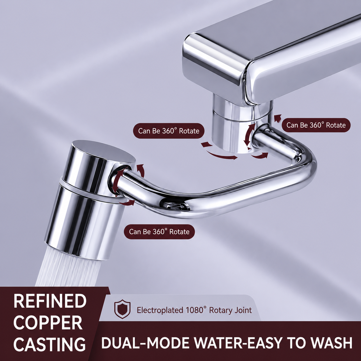 360° Rotating Faucet Aerator with Dual Water Modes