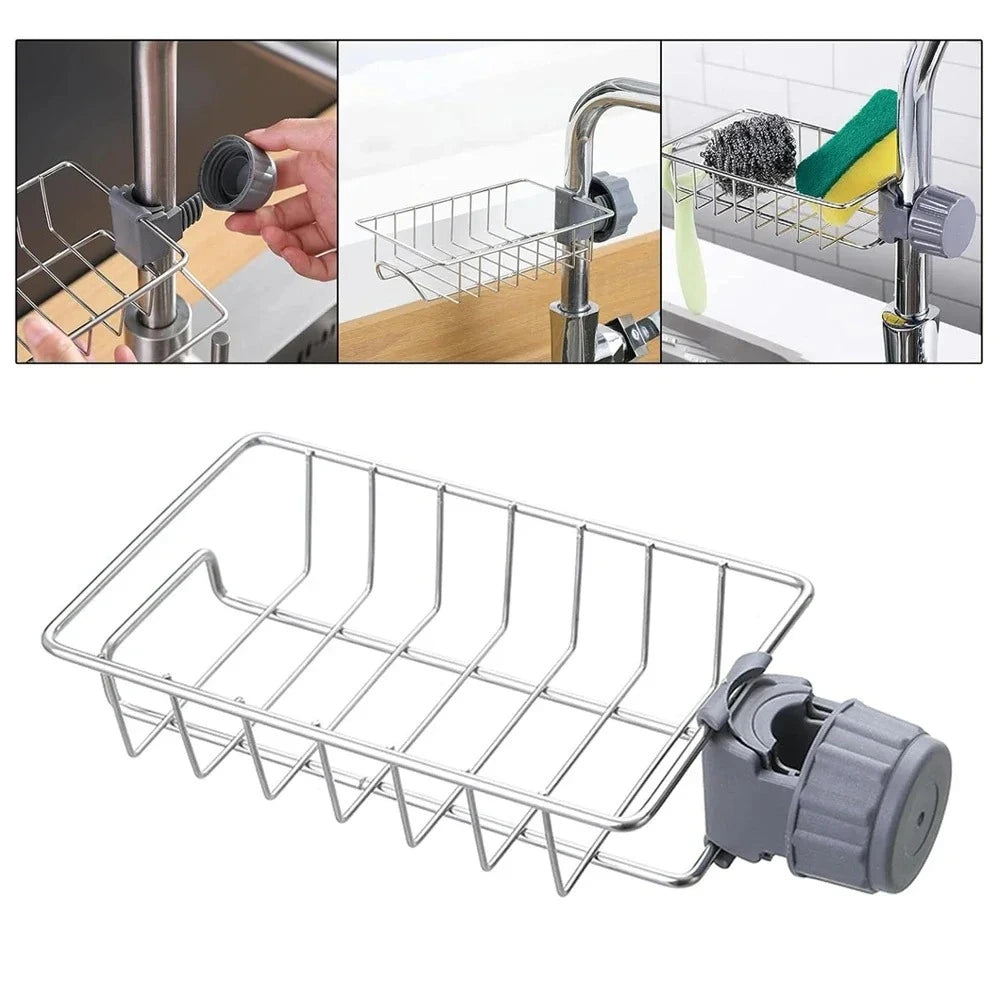 Premium Adjustable Stainless Steel Kitchen Sink Organizer