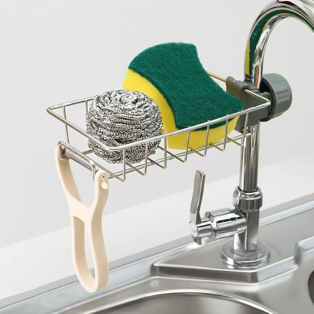 Premium Adjustable Stainless Steel Kitchen Sink Organizer
