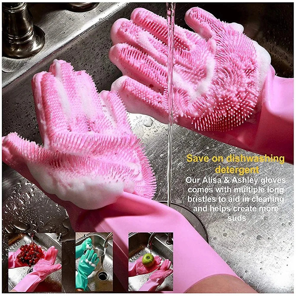 Multi-Purpose Silicone Scrubber Gloves