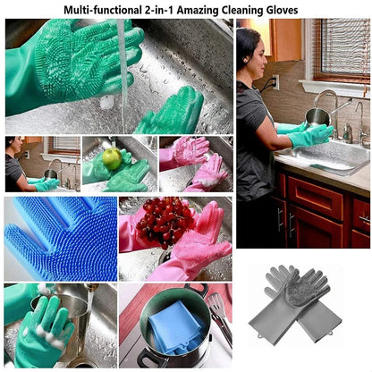 Multi-Purpose Silicone Scrubber Gloves