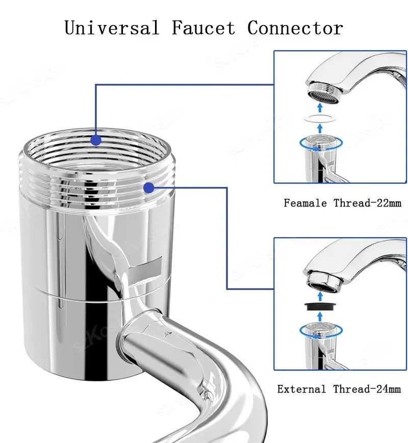 360° Rotating Faucet Aerator with Dual Water Modes